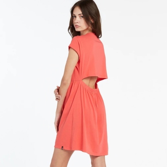 NWT Volcom Nothin But Stone Babydoll Short Sleeve Button Front Mini Dress - Picture 5 of 10